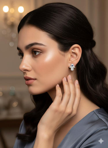 925 Silver Hamsa Earrings